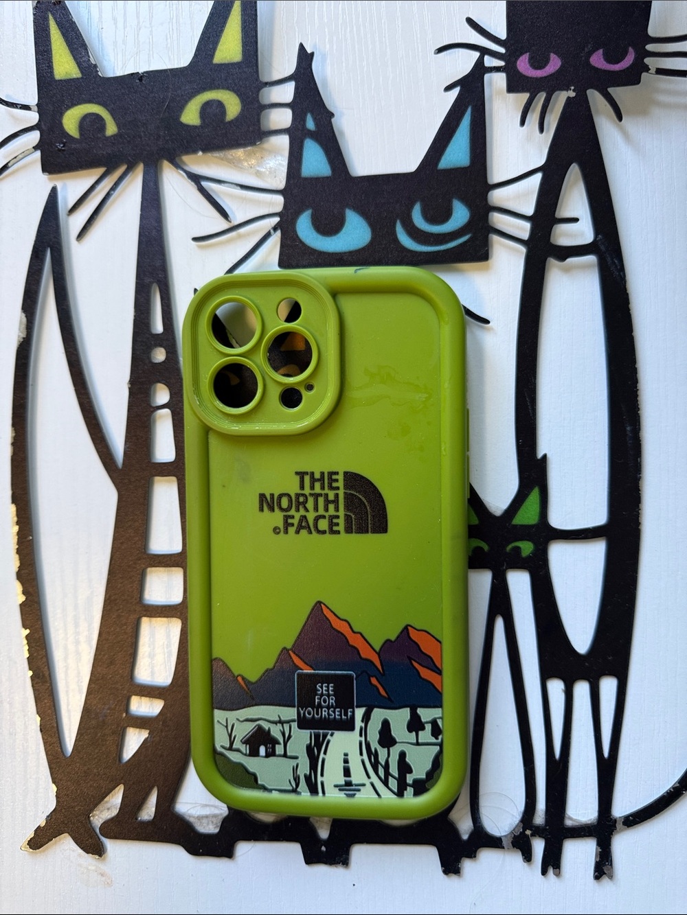 The North Face Lime Green Mountain Graphic iPhone 13 Pro Max Case
